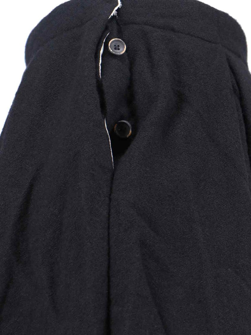 Uma Wang High-Waist Black Skirt With Pleated Flare
