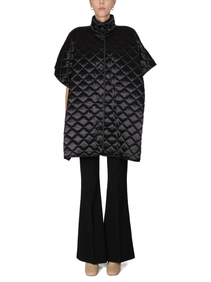 Boutique Moschino Diamond-Pattern Quilted Jacket With High Neck