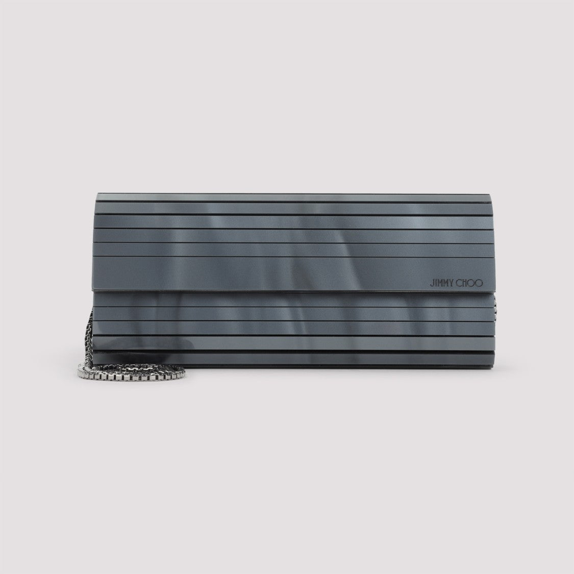 Jimmy Choo Grey Mother Of Pearl Leather Sweetie Clutch