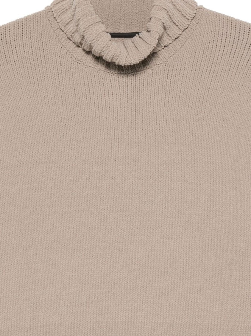 Rrd Rich Brown Knit Sweater With Ribbed Details