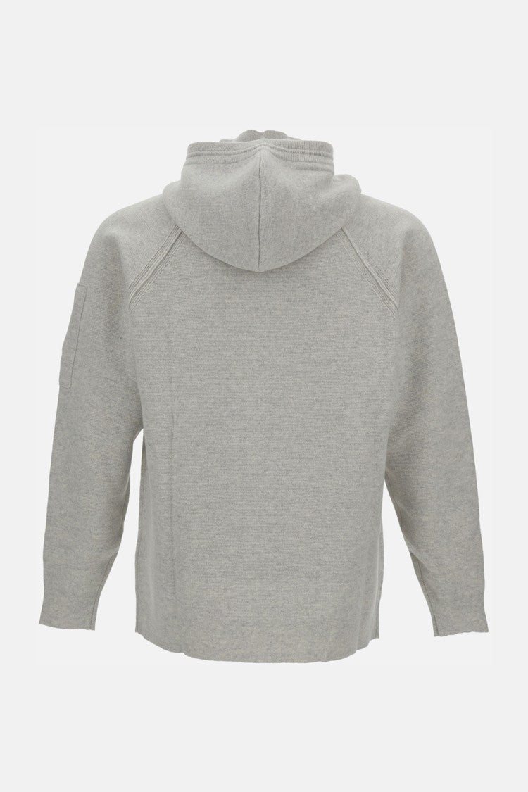 C.P. Company Full-Zip Wool Blend Cardigan With Hood