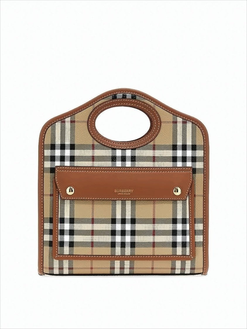 Burberry Structured Check Tote Bag