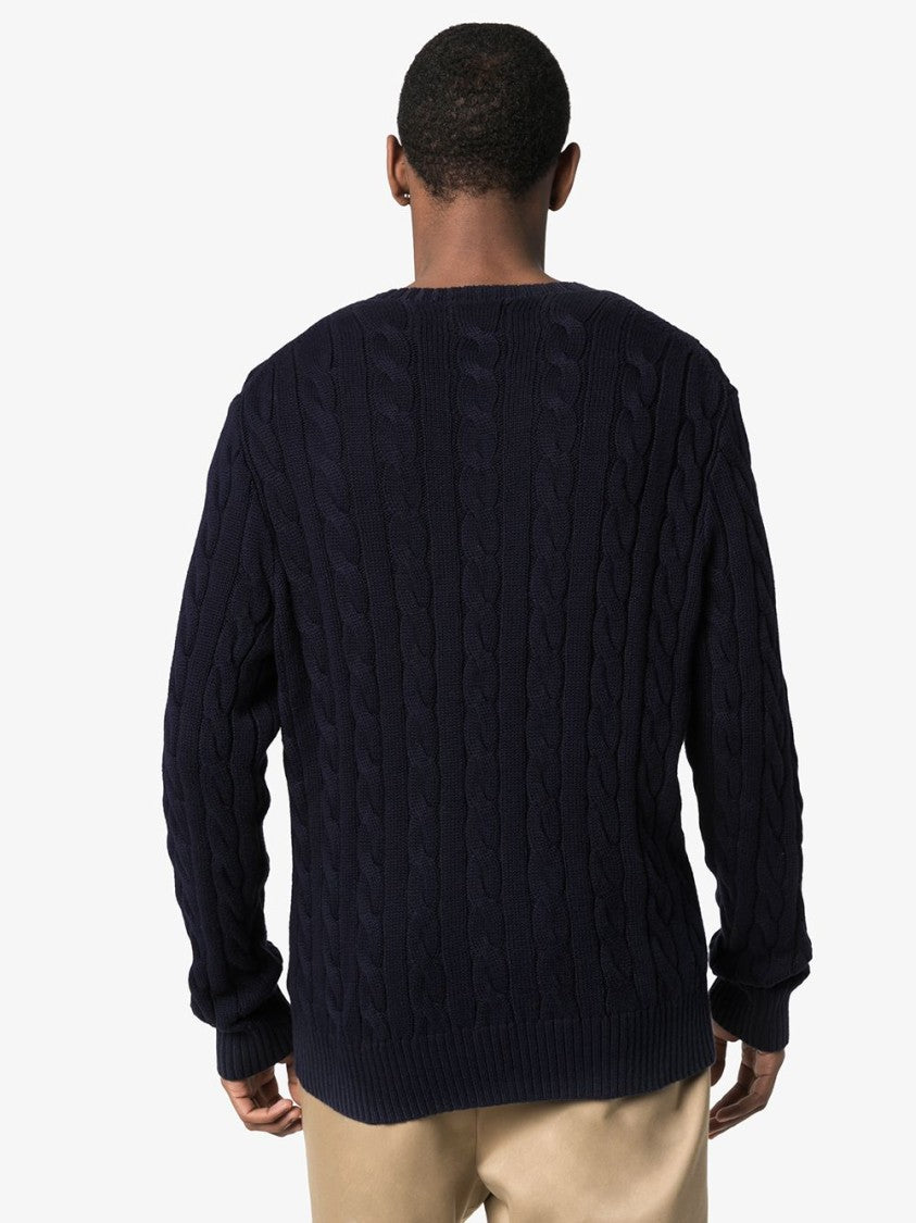 Polo Ralph Lauren Classic Cable Knit Black Sweater