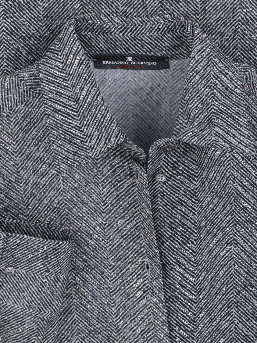 Ermanno Scervino Crystal Detail Shirt – Grey
