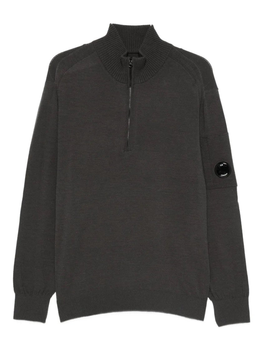 C.P. Company Half-Zip Sweater With Signature Lens Detail