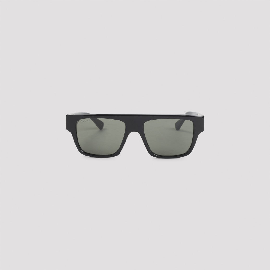 Gucci Bold Rectangular Frame Sunglasses With Gold-Tone Accents