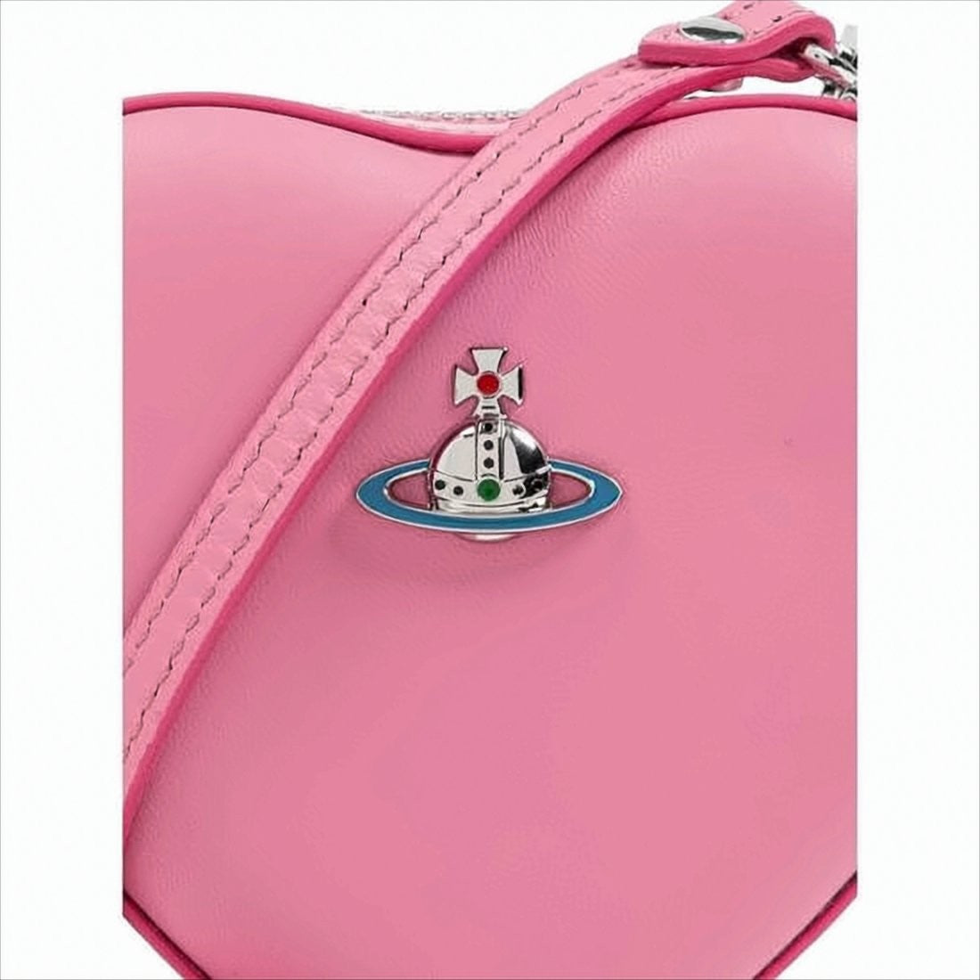 Vivienne Westwood Heart-Shaped Nappa Leather Shoulder Bag With Zip Closure