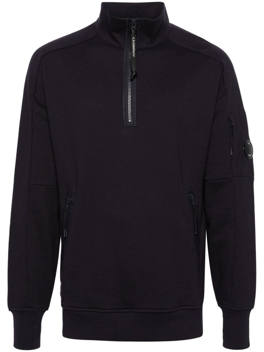 C.P. Company High-Collar Zipped Sweatshirt With Side Pockets