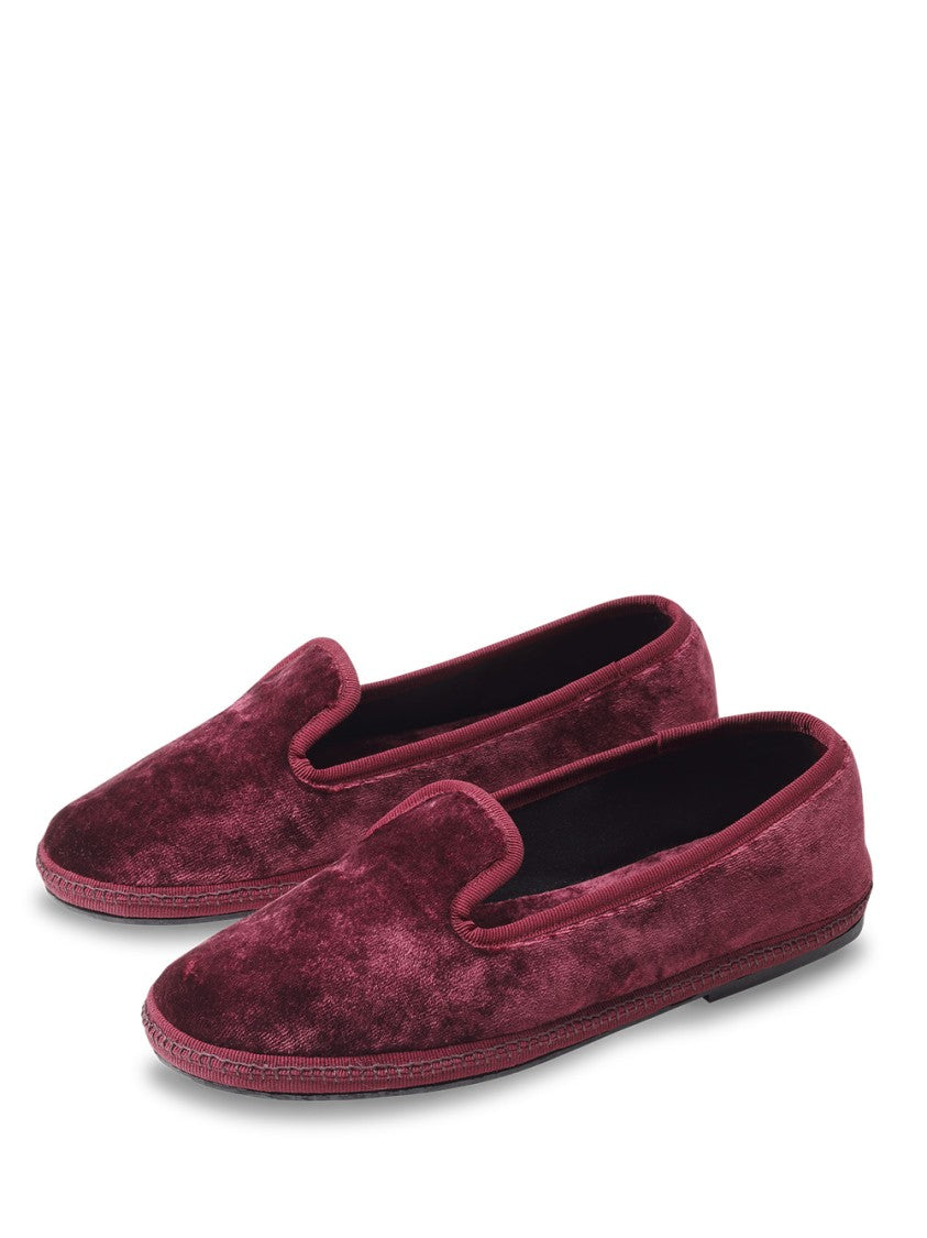 Sentier Deep Burgundy Low-Profile Slippers With Velvety Texture