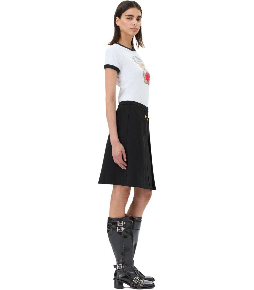 Ganni Twill Black Mini Skirt