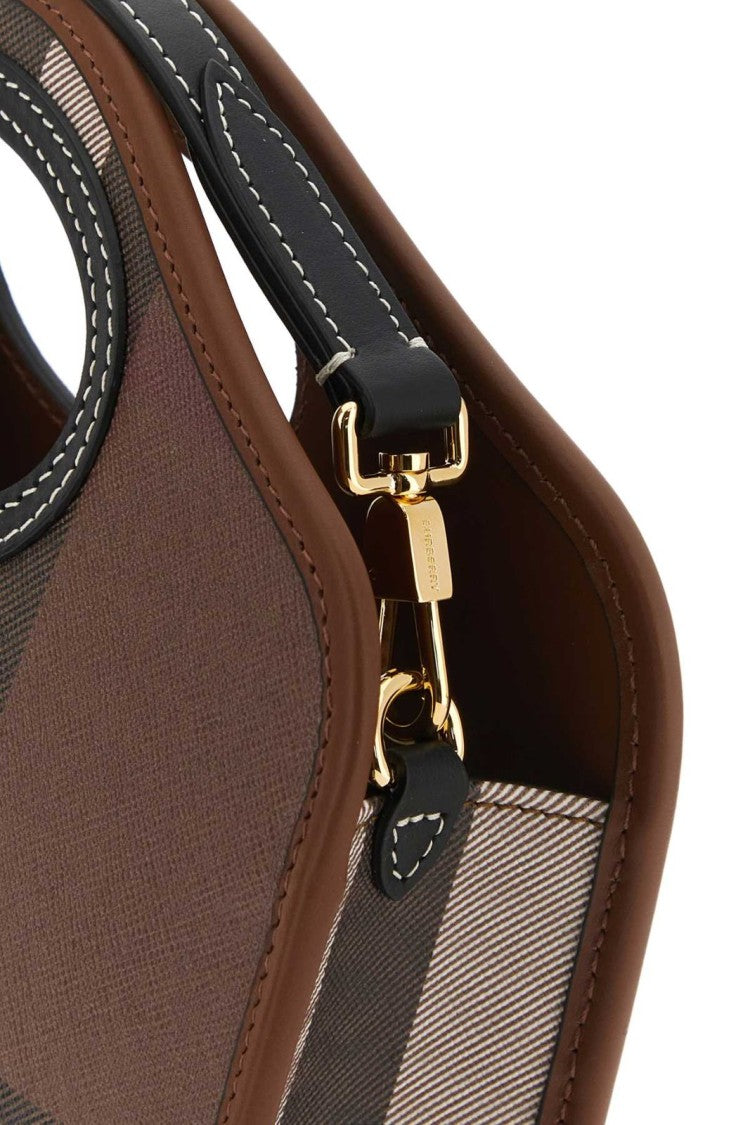 Burberry Structured Check Pattern Tote Bag