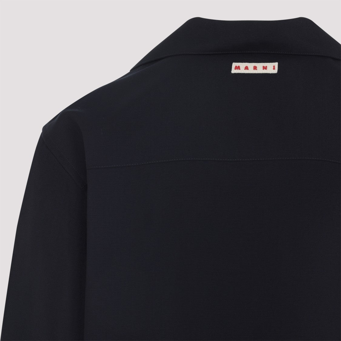 Marni Black Wool Shirt With Classic Collar