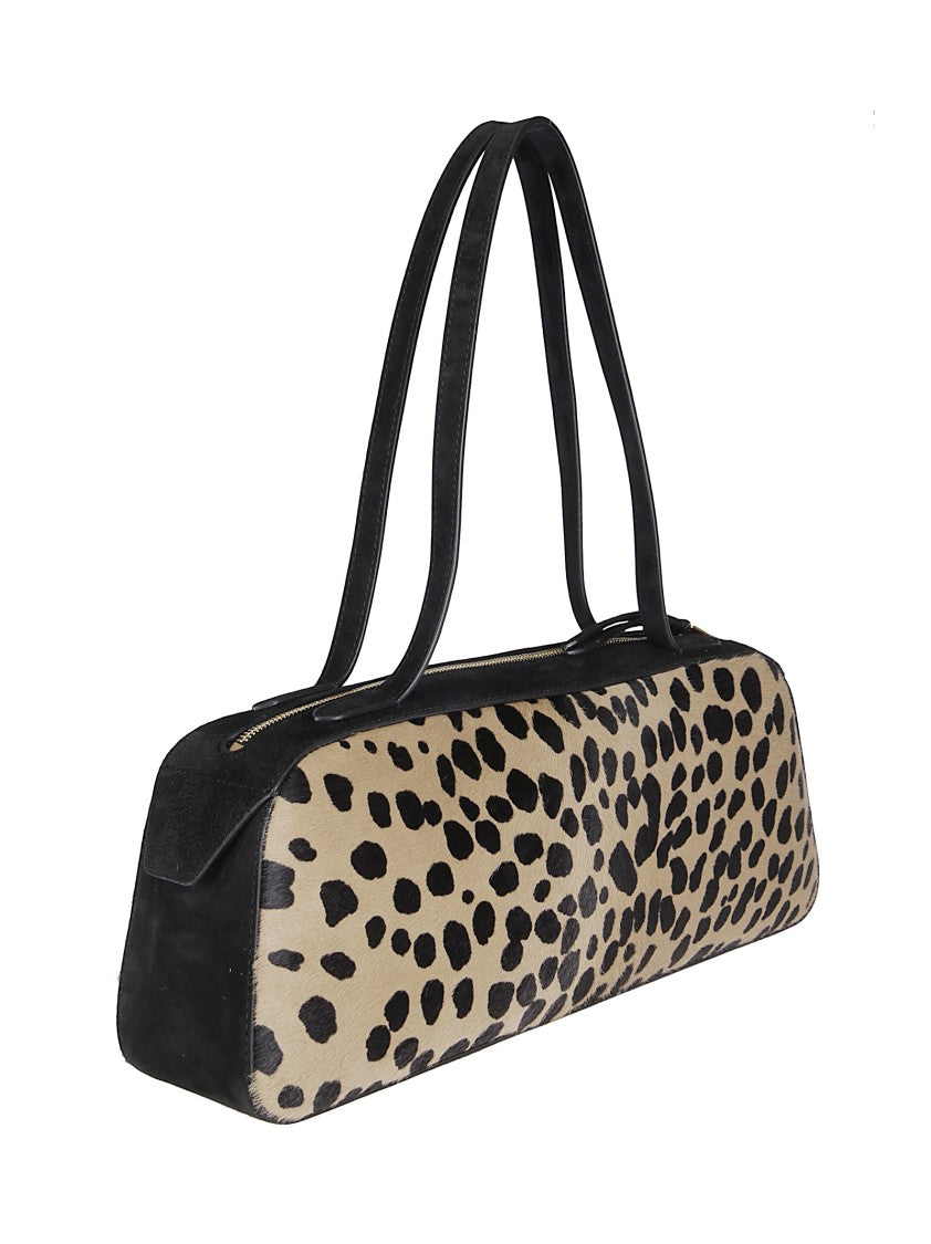 Khaite Baguette-Shaped Shoulder Bag With Spotted Calfskin And Suede Accents