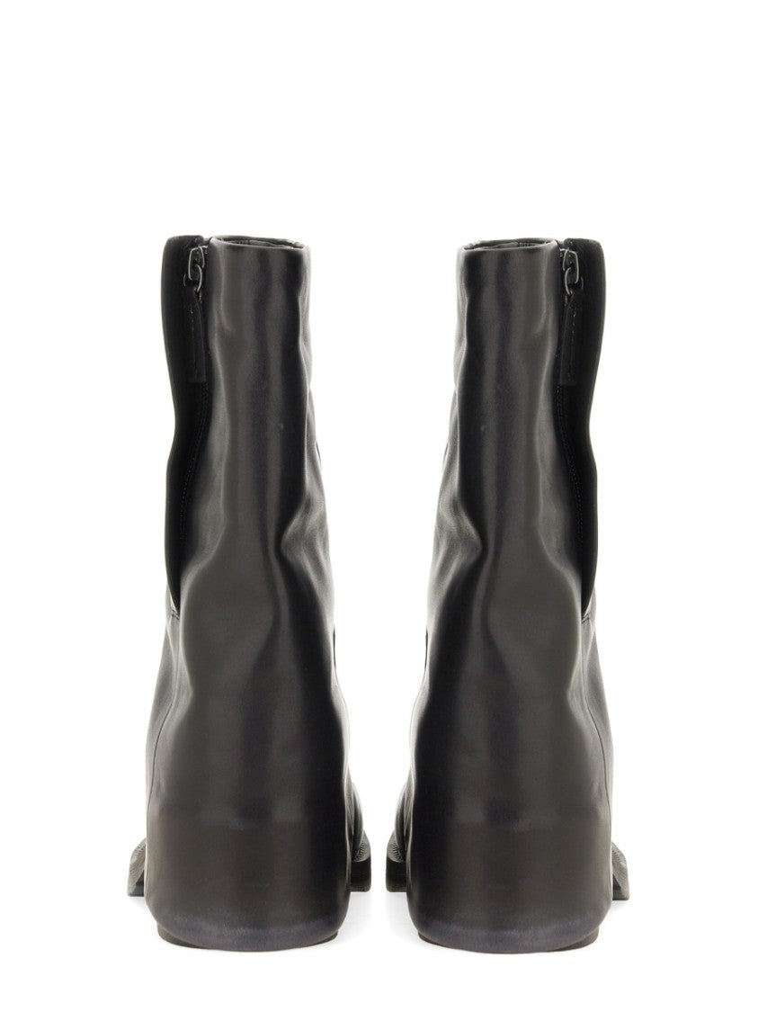 Ash Tijuana Draped Black Calf Leather Ankle Boots