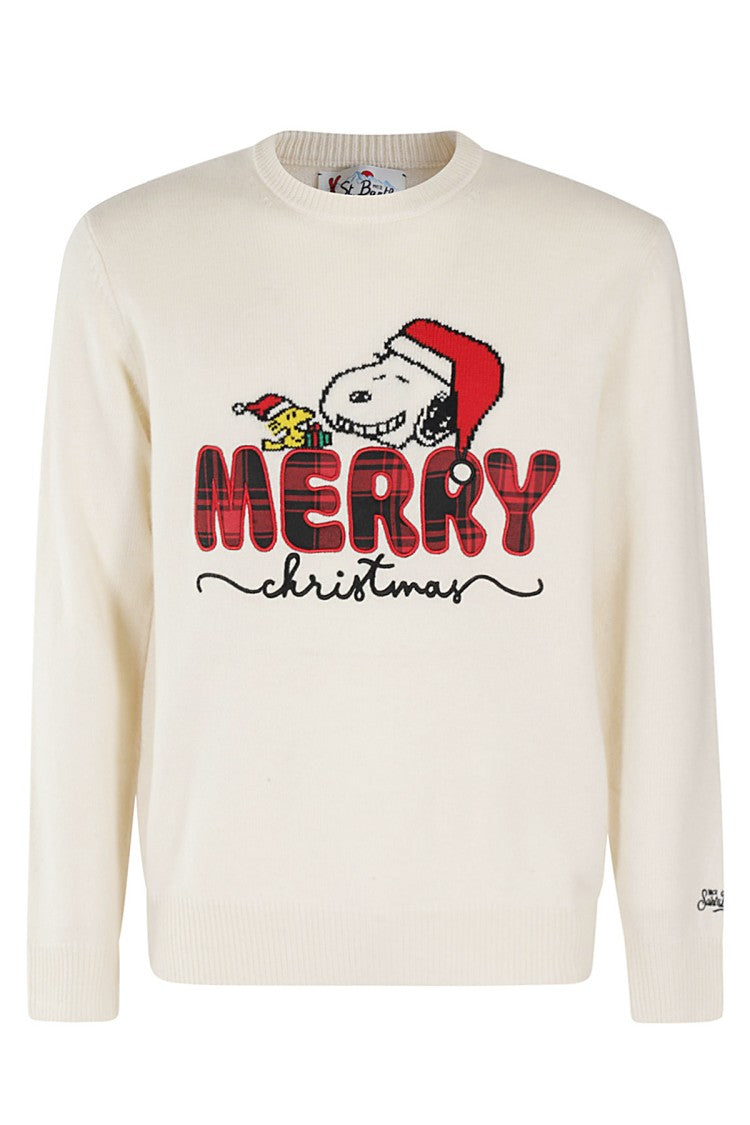 Mc2 Saint Barth Cream Stretch Wool Sweater