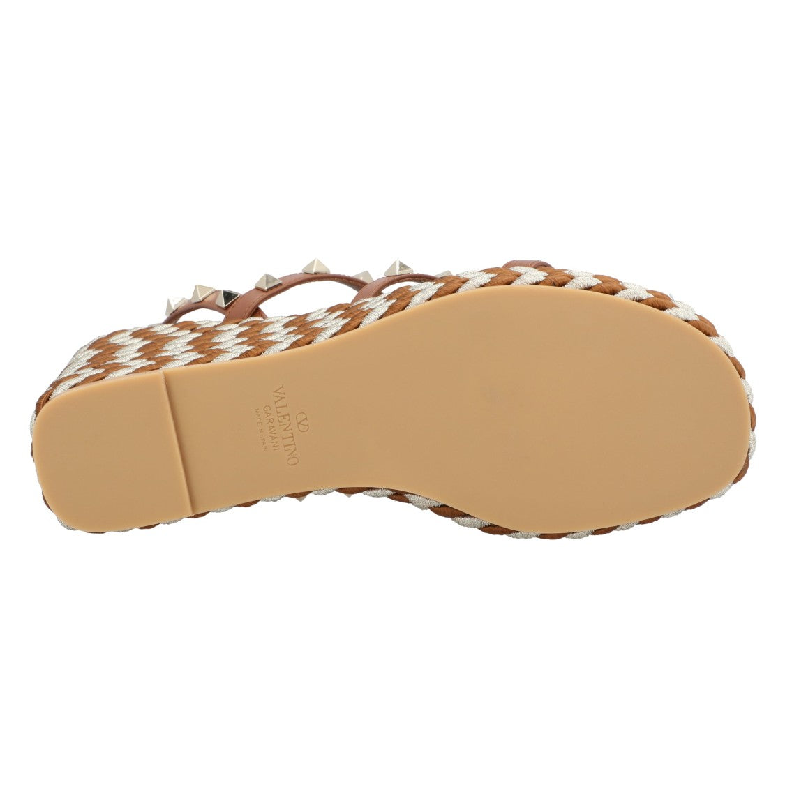 Valentino Rockstud Calfskin Wedges With Straps