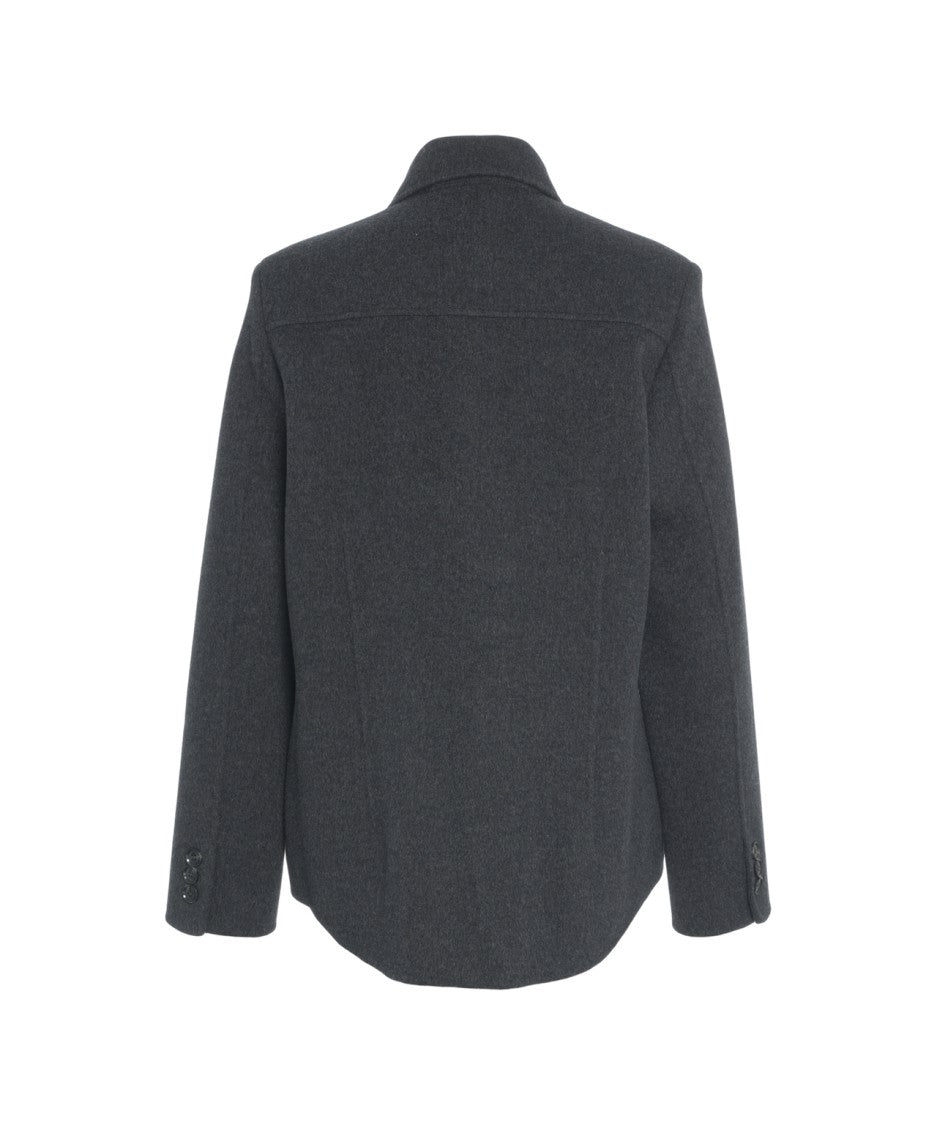 Semi Couture Wool Overshirt With Classic Collar