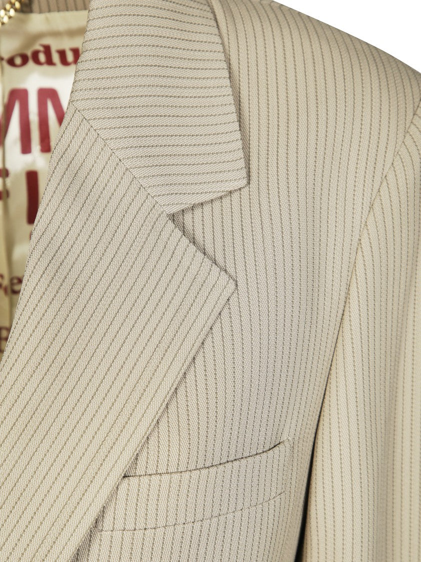 Golden Goose Over Jacket Maia Pinstripe Blend Viscose
