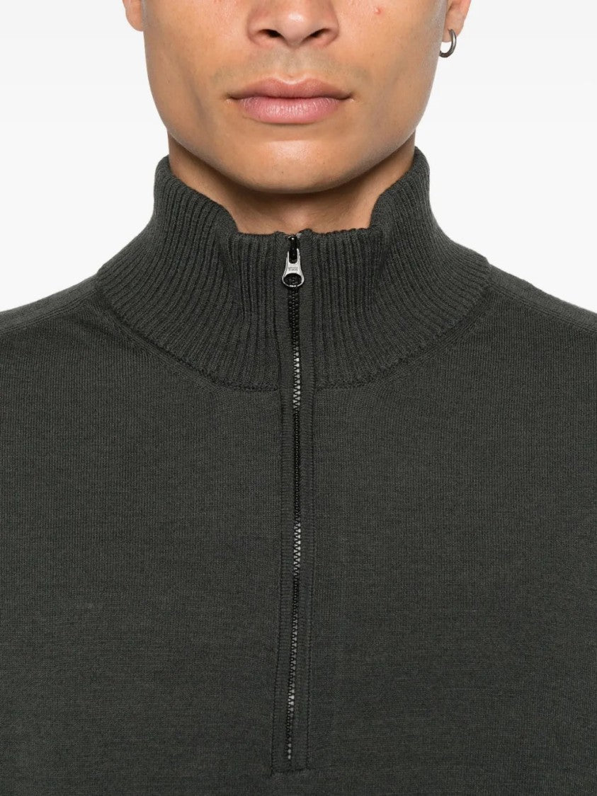 C.P. Company Half-Zip Sweater With Signature Lens Detail