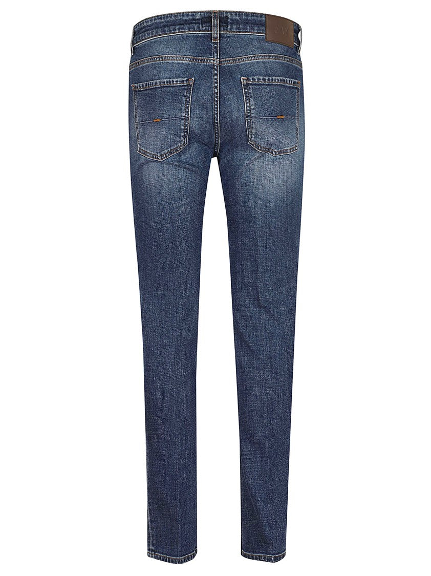 Fay Slim Fit Faded Wash Denim Jeans