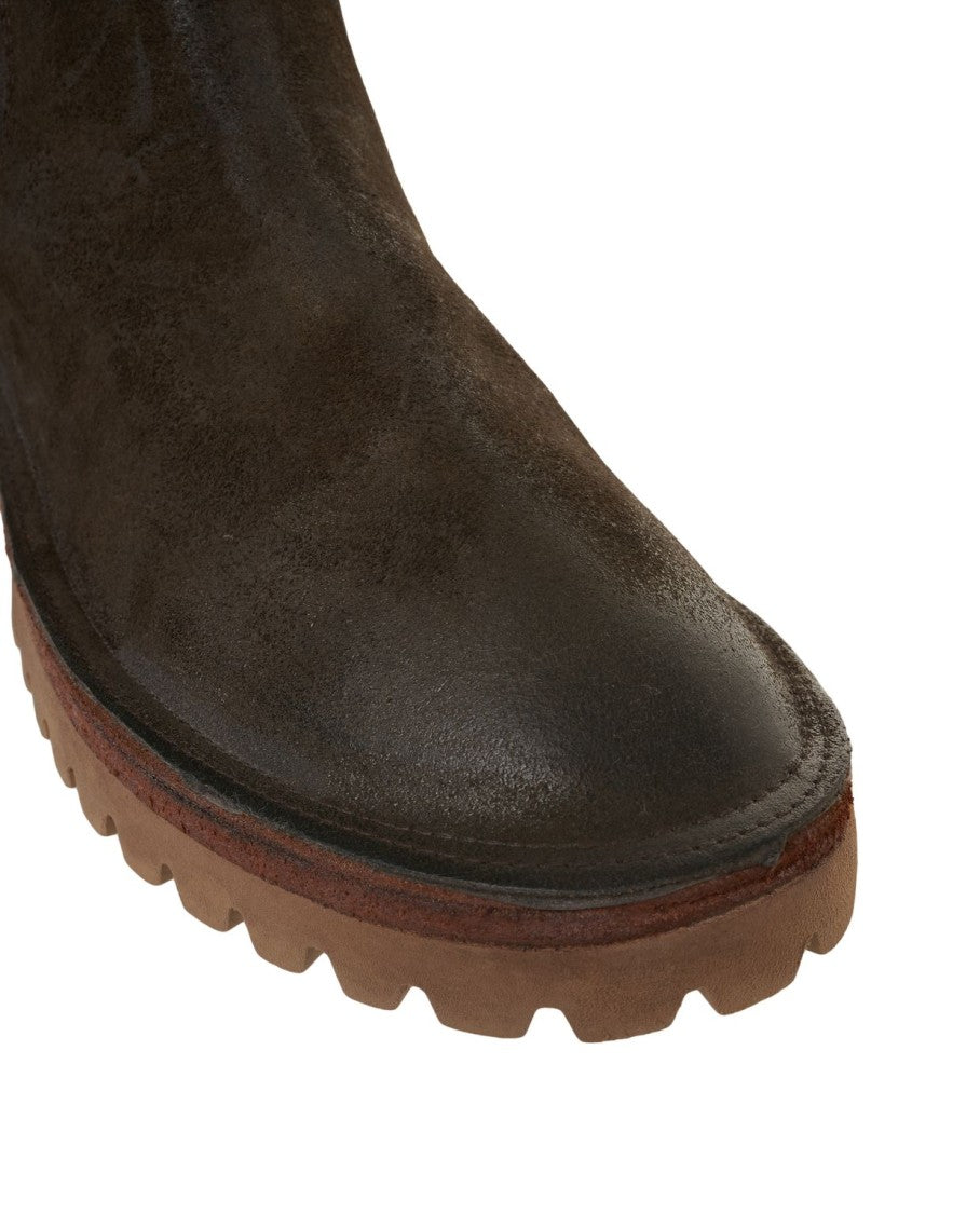 Moma Suede Ankle Boots With Elastic Side Panels