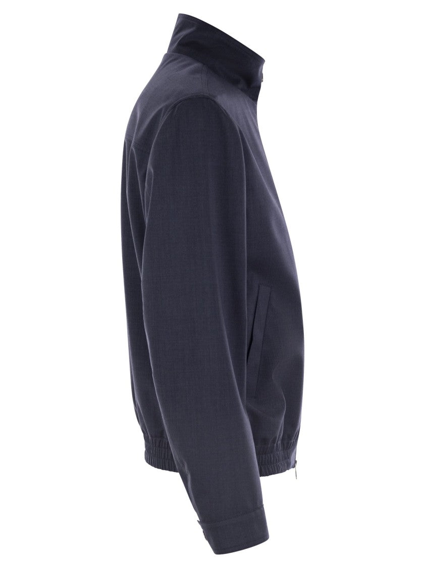 Brunello Cucinelli Bomber Jacket In Membrane Canvas