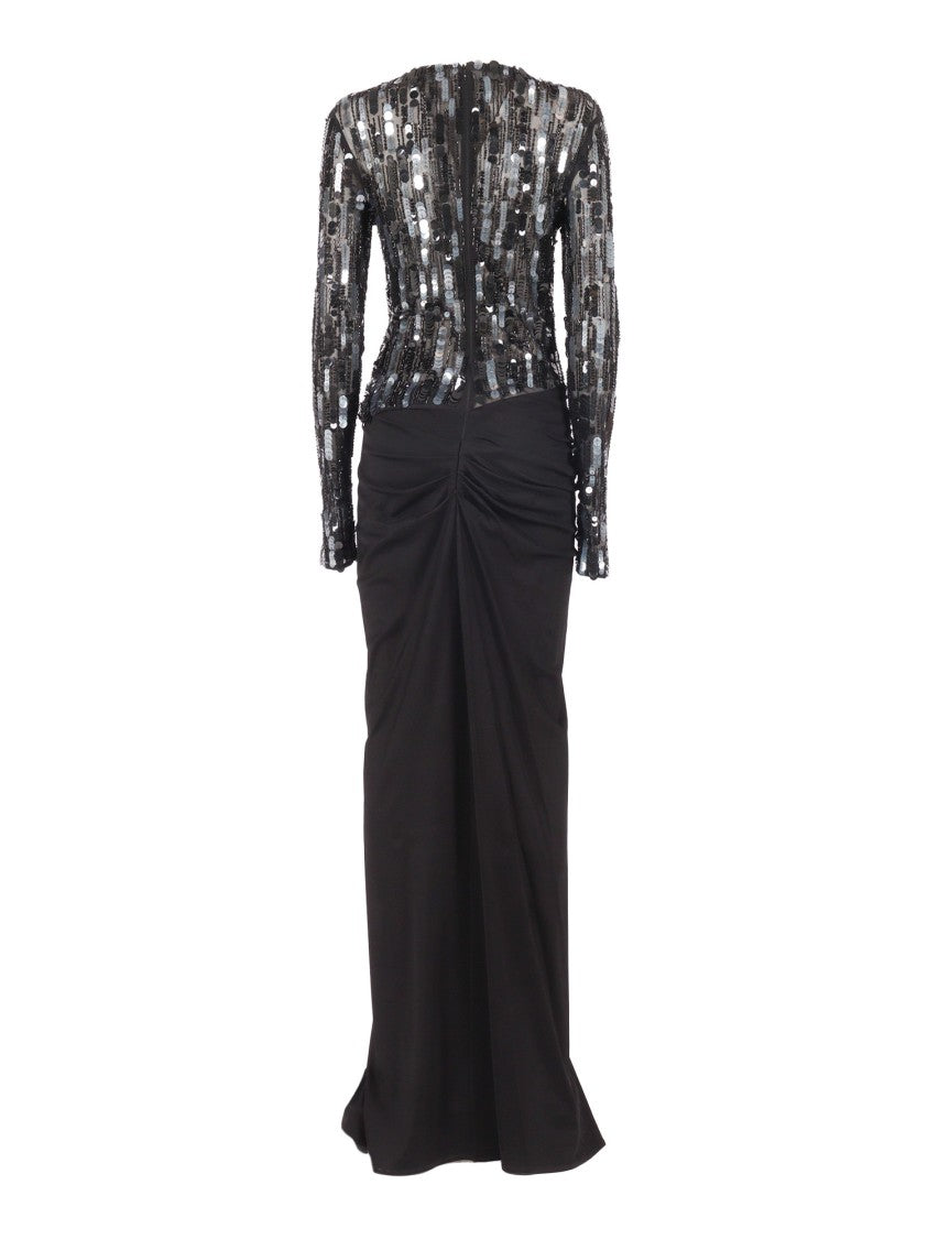Elisabetta Franchi Midi Dress With High Neckline