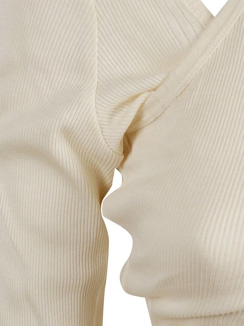 Jean Paul Gaultier Ribbed Knit Top With Avant-Garde Design