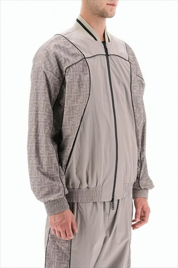 Fendi Relaxed Fit Bomber Jacket With Piping Details