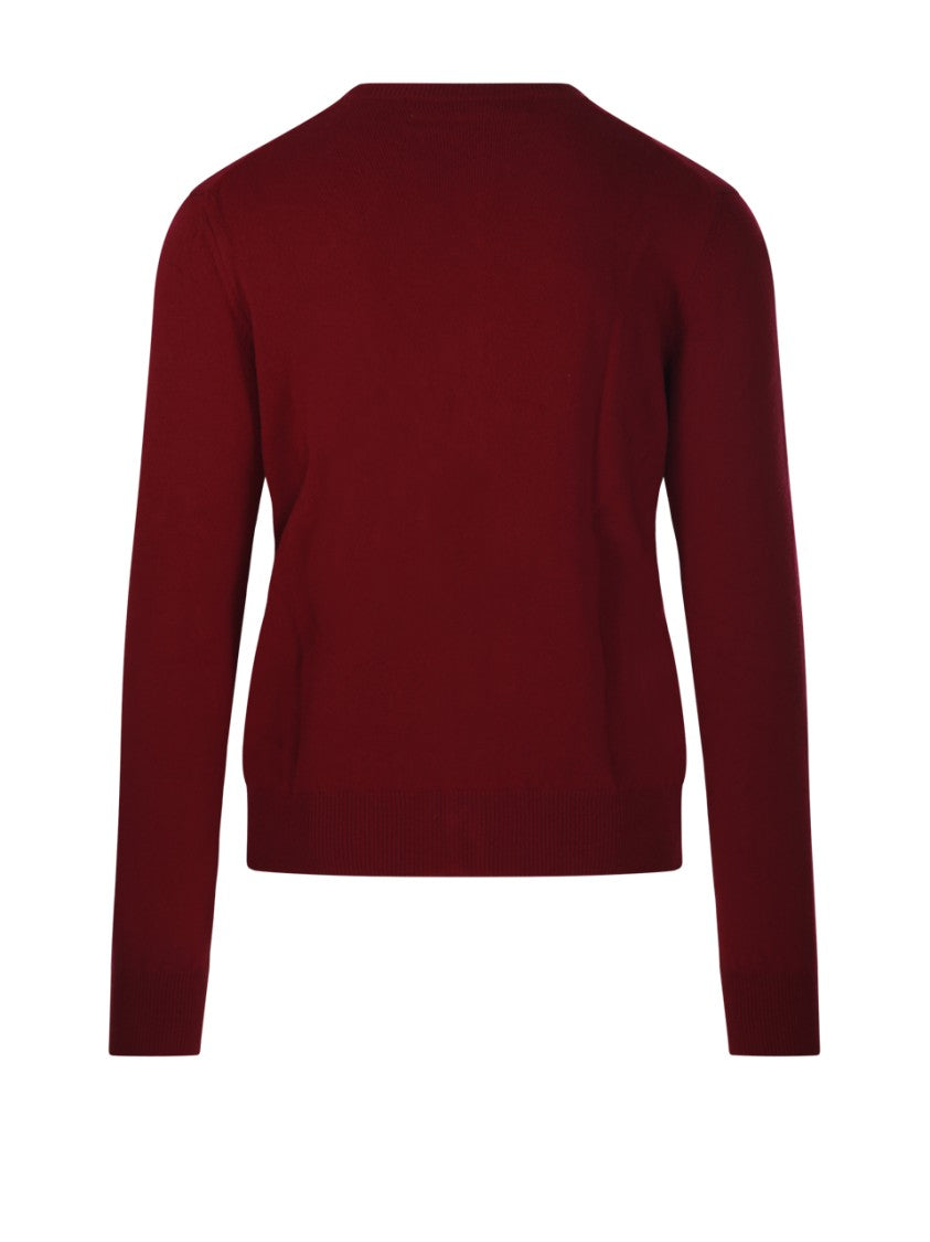 Comme Des Garçons Round-Neck Cardigan Red Heart
