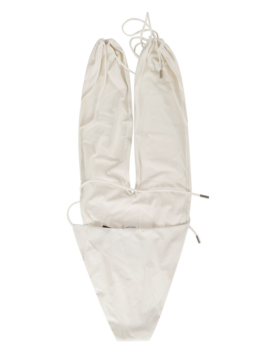 Saint Laurent White Swimwear With Elongated Sleeves