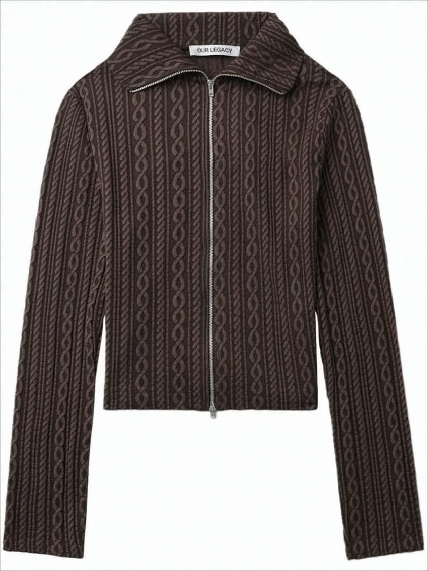 Our Legacy Textured Cropped Jacket With Zip-Up Front