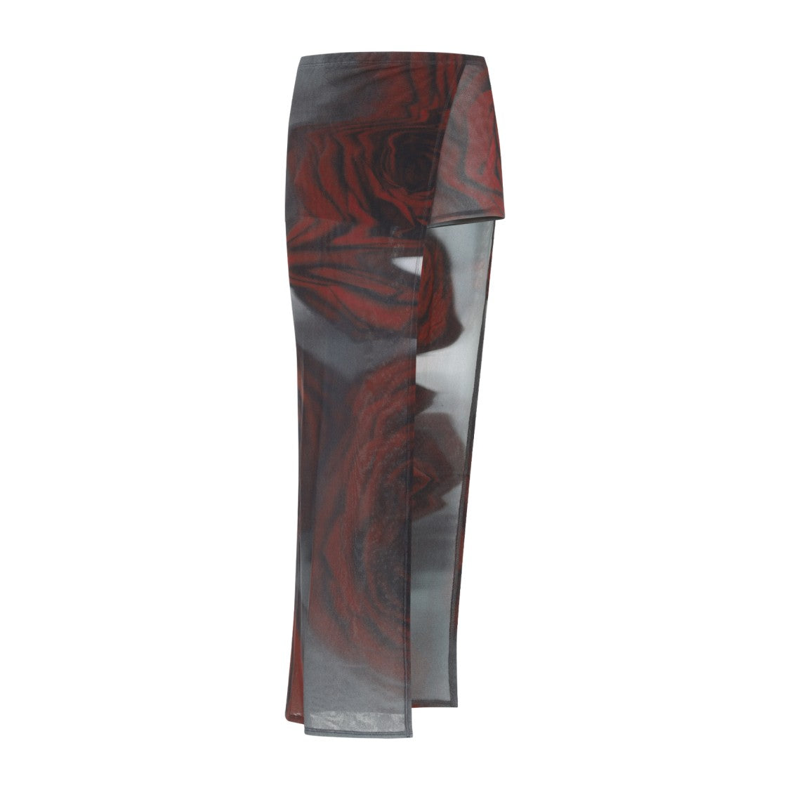 Jean Paul Gaultier Asymmetrical Long Maxi Skirt With Sheer Overlay