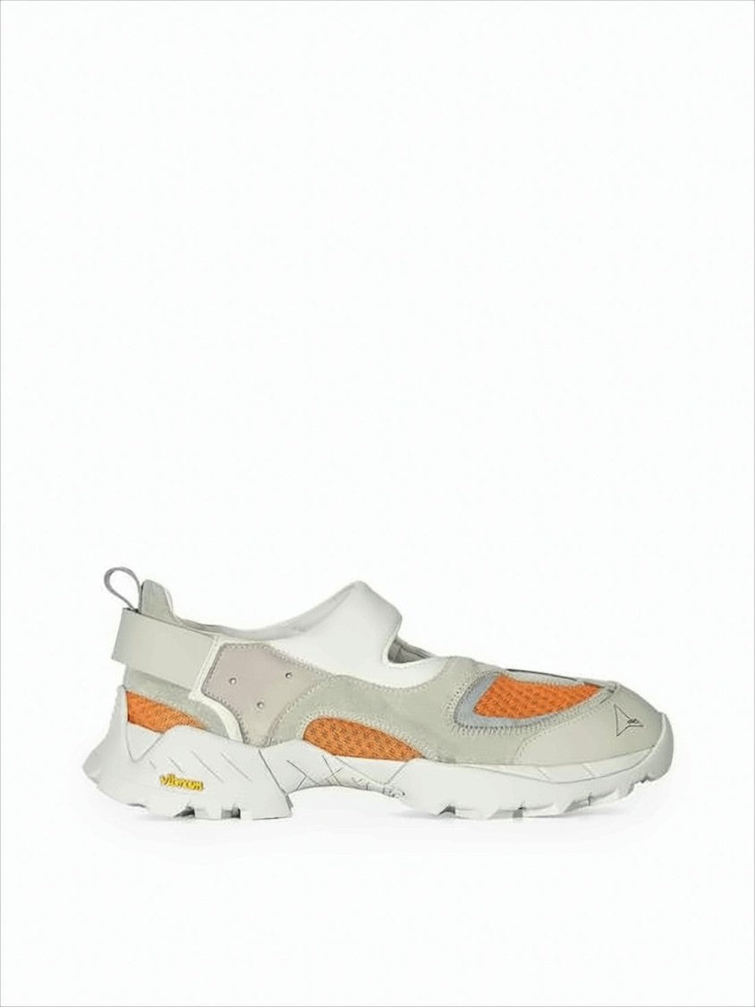 Roa Sporty White Sneakers With Calf Leather Accents