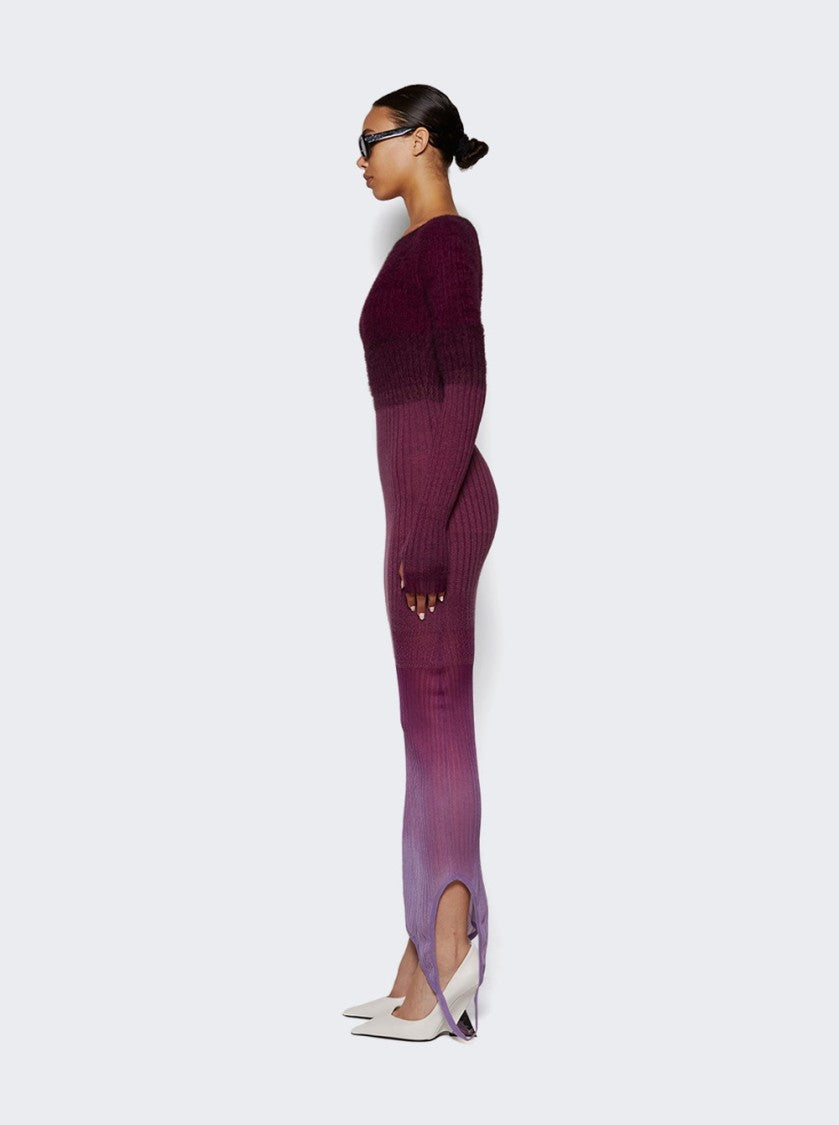 The Attico Midi Dress With Voluminous Knitted Collar
