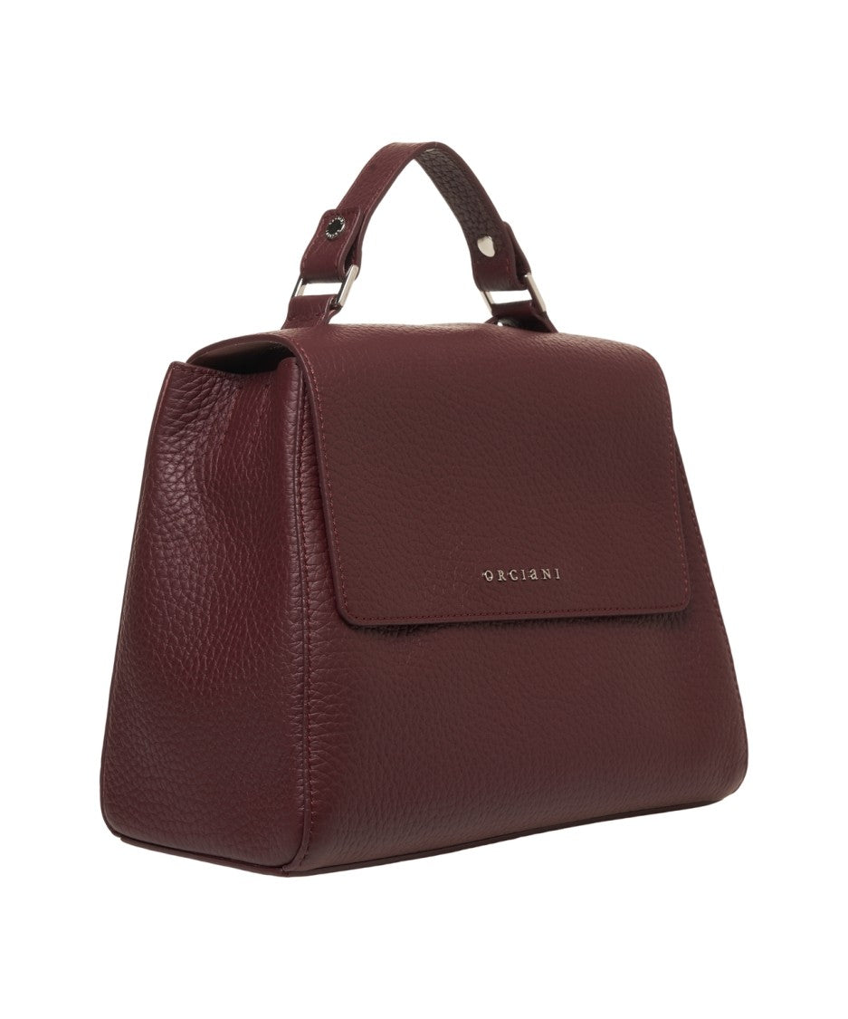 Orciani Trapezoidal Red Leather Handbag With Detachable Strap
