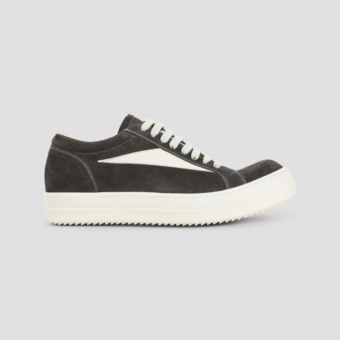 Rick Owens Indigo Blue Suede Leather Vintage Sneakers With Contrasting Details