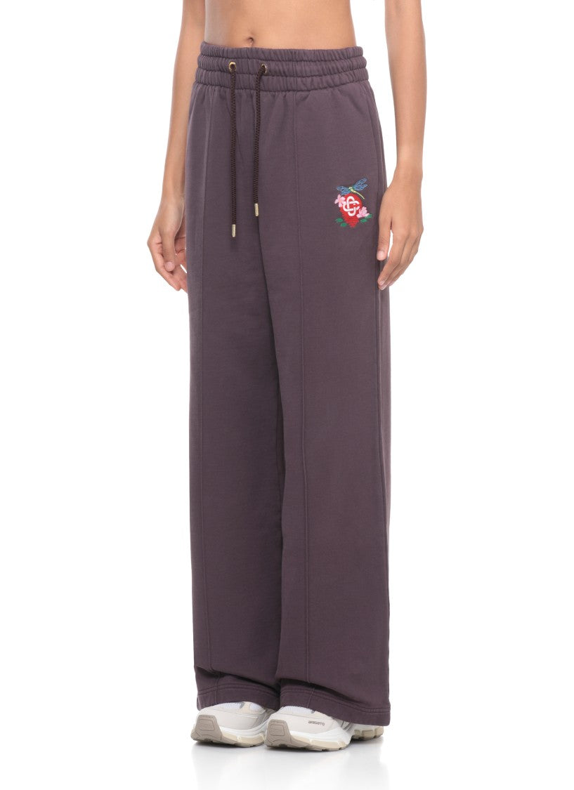 Casablanca Wide-Leg Cotton Trousers With Embroidered Motif
