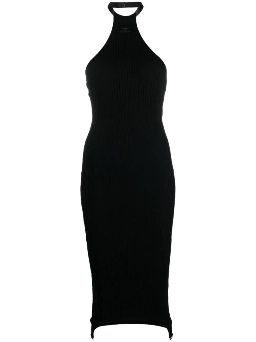 Courrèges Rib Knit Suspenders Dress