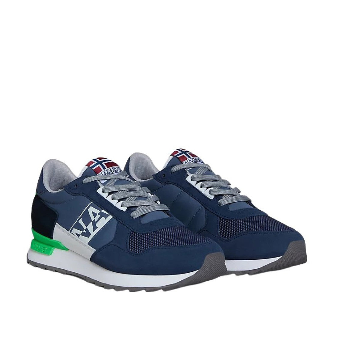 Napapijri Blue Suede And Technical Fabric Sneakers