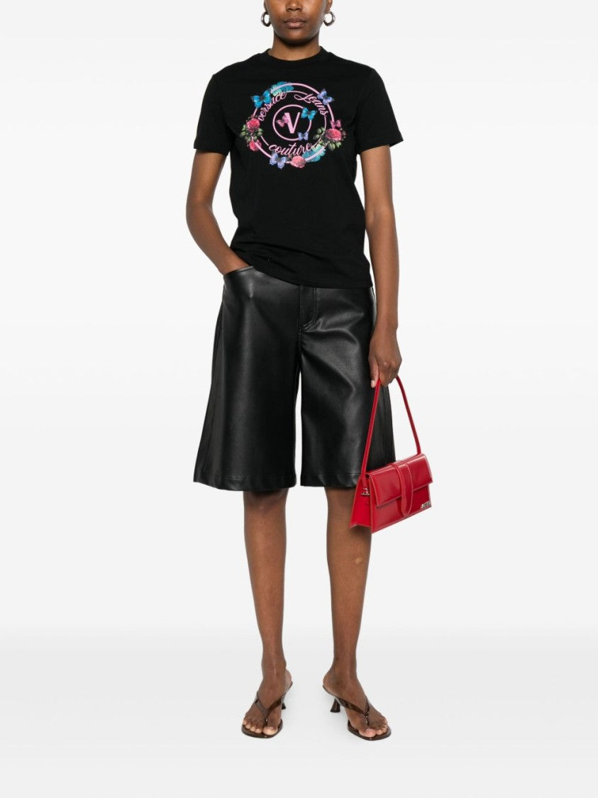 Versace Jeans Couture Graphic Print Black Short-Sleeve T-Shirt