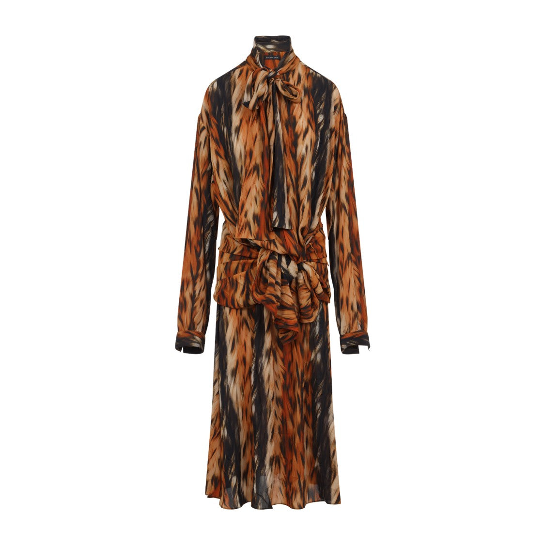 Balenciaga Brown Knotted Dress