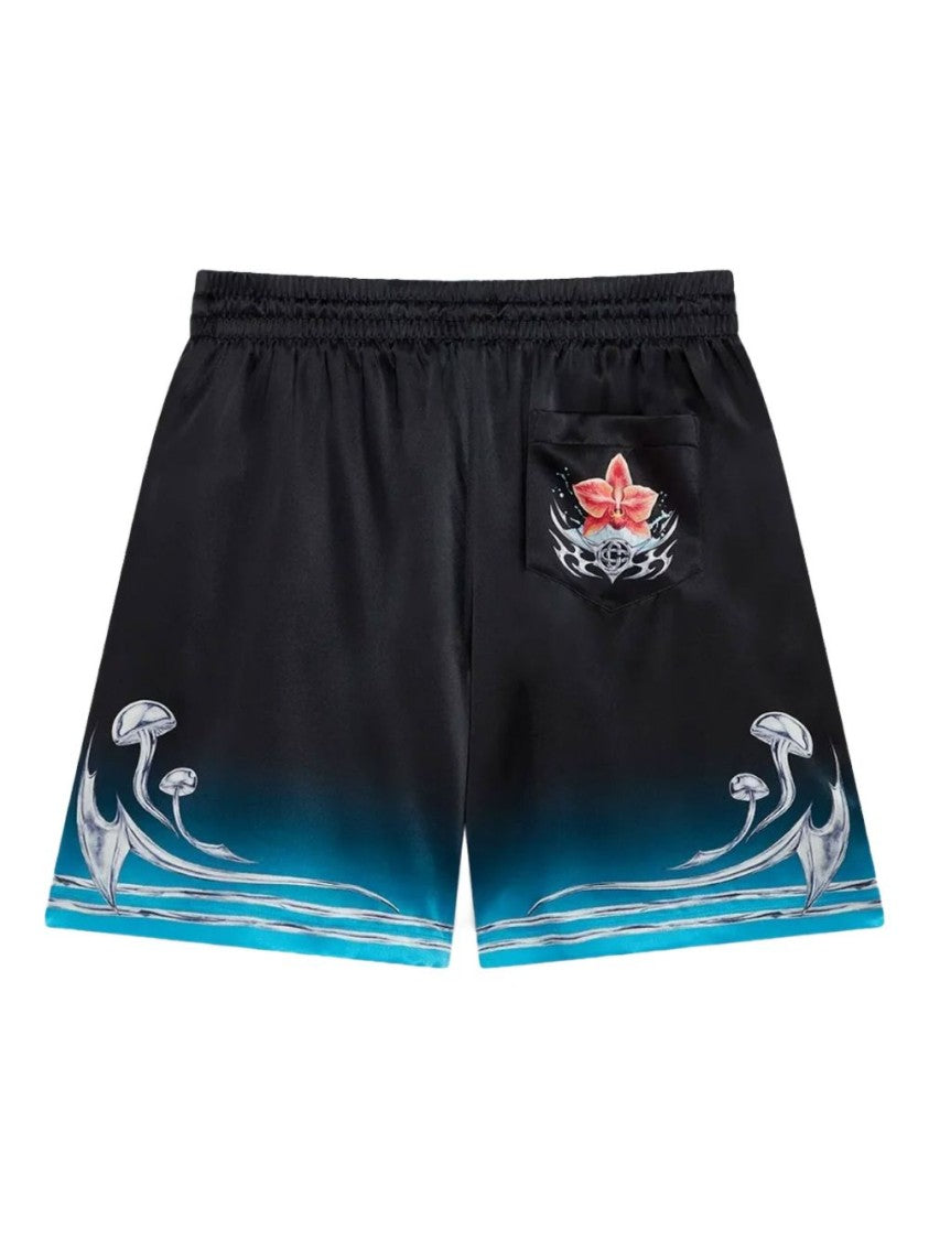 Casablanca Silk Bermuda Shorts With Gradient Hem