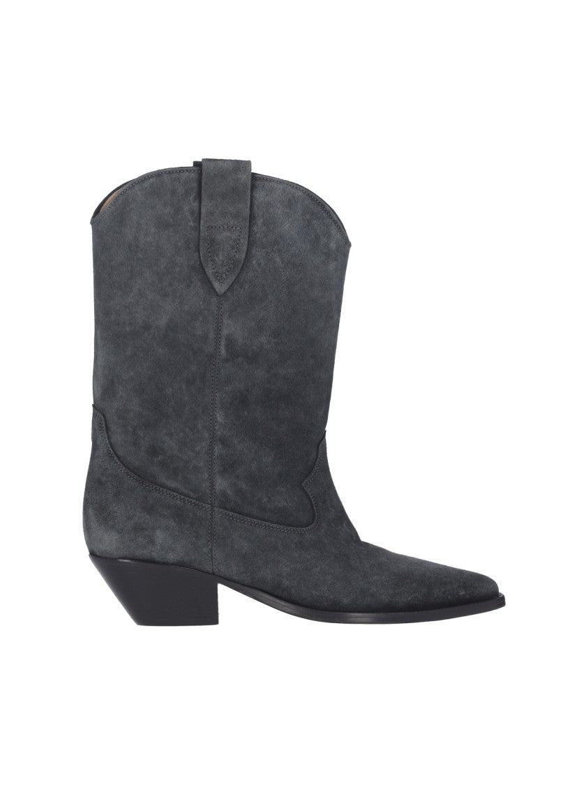 Isabel Marant Mid-Height Block Heel Suede Western Boots