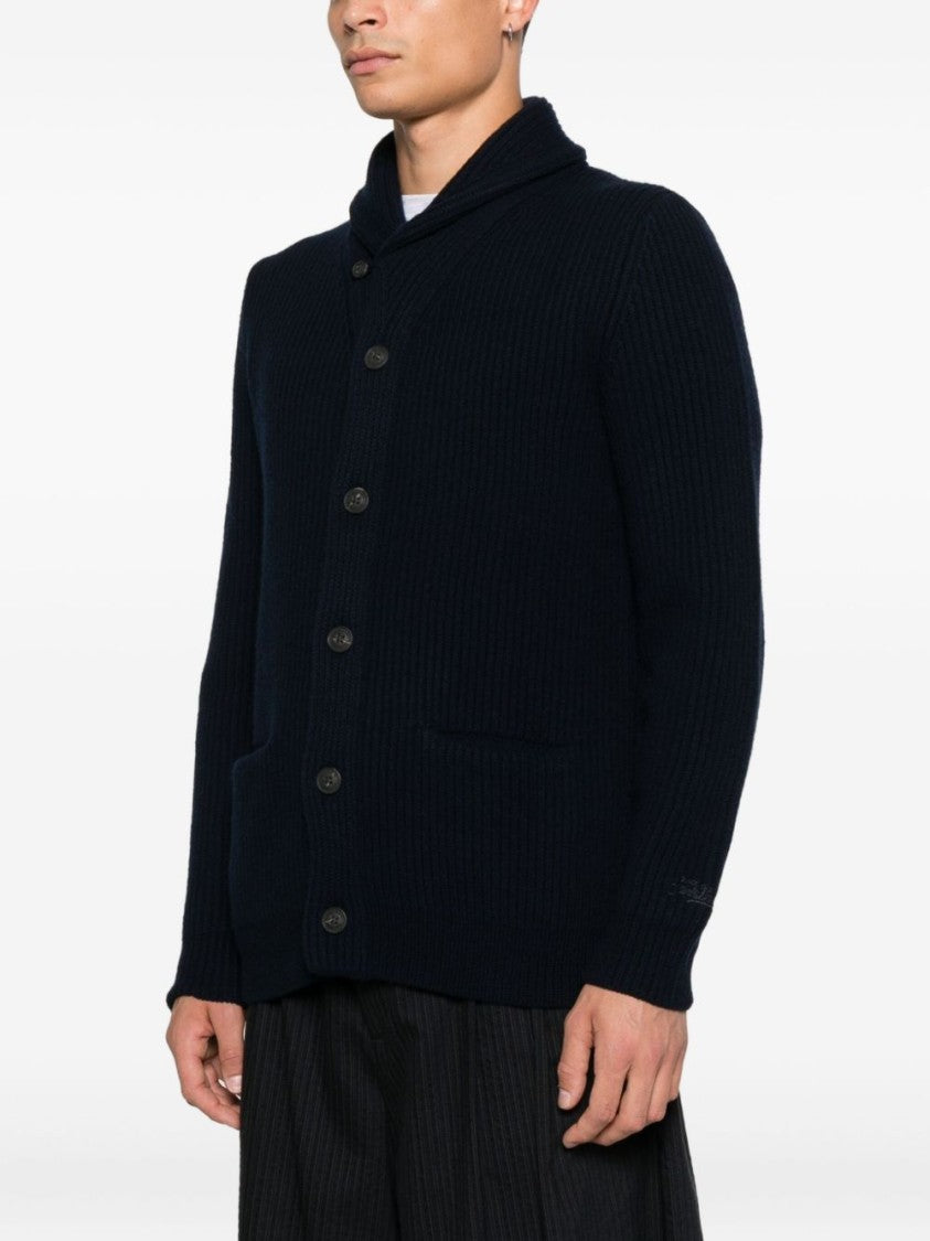 Mc2 Saint Barth Ribbed Knit Sweater With Shawl Collar