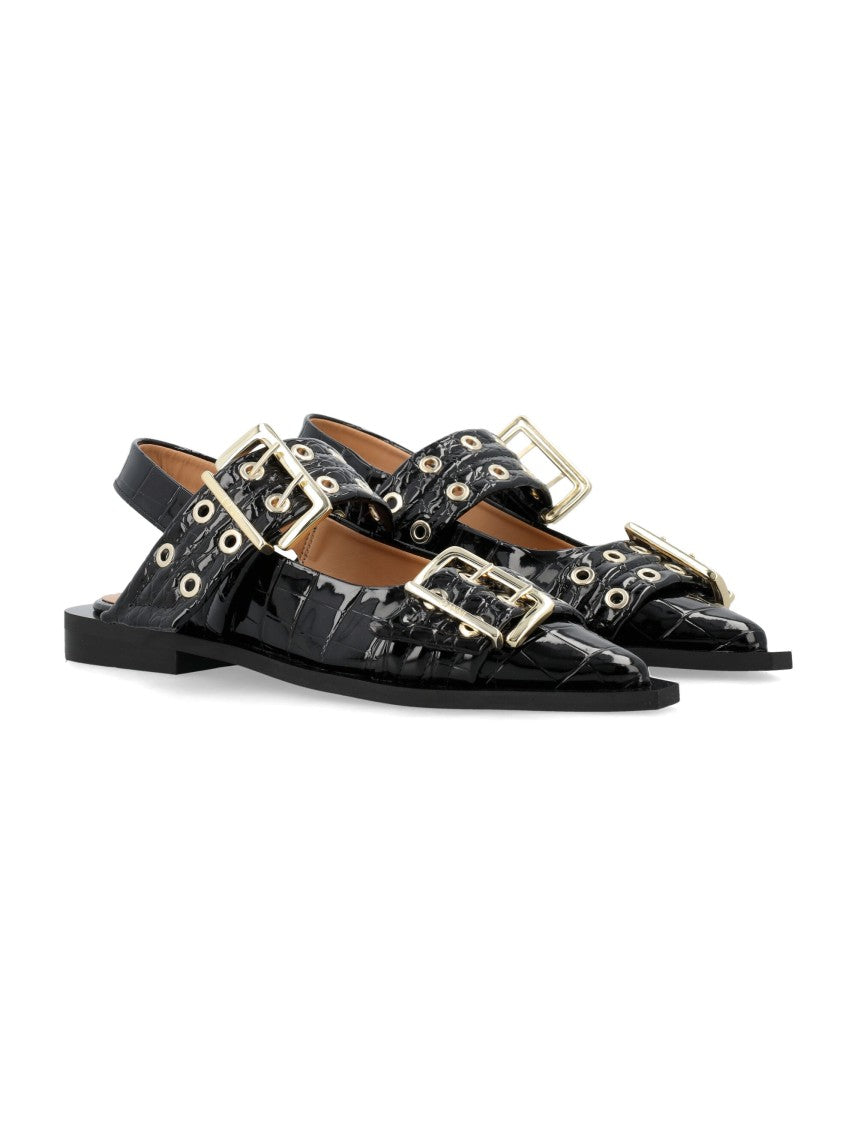 Ganni Pointed Toe Slingback Flats