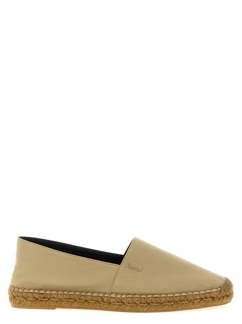 Saint Laurent Tone-On-Tone Embroidered Cotton Espadrilles