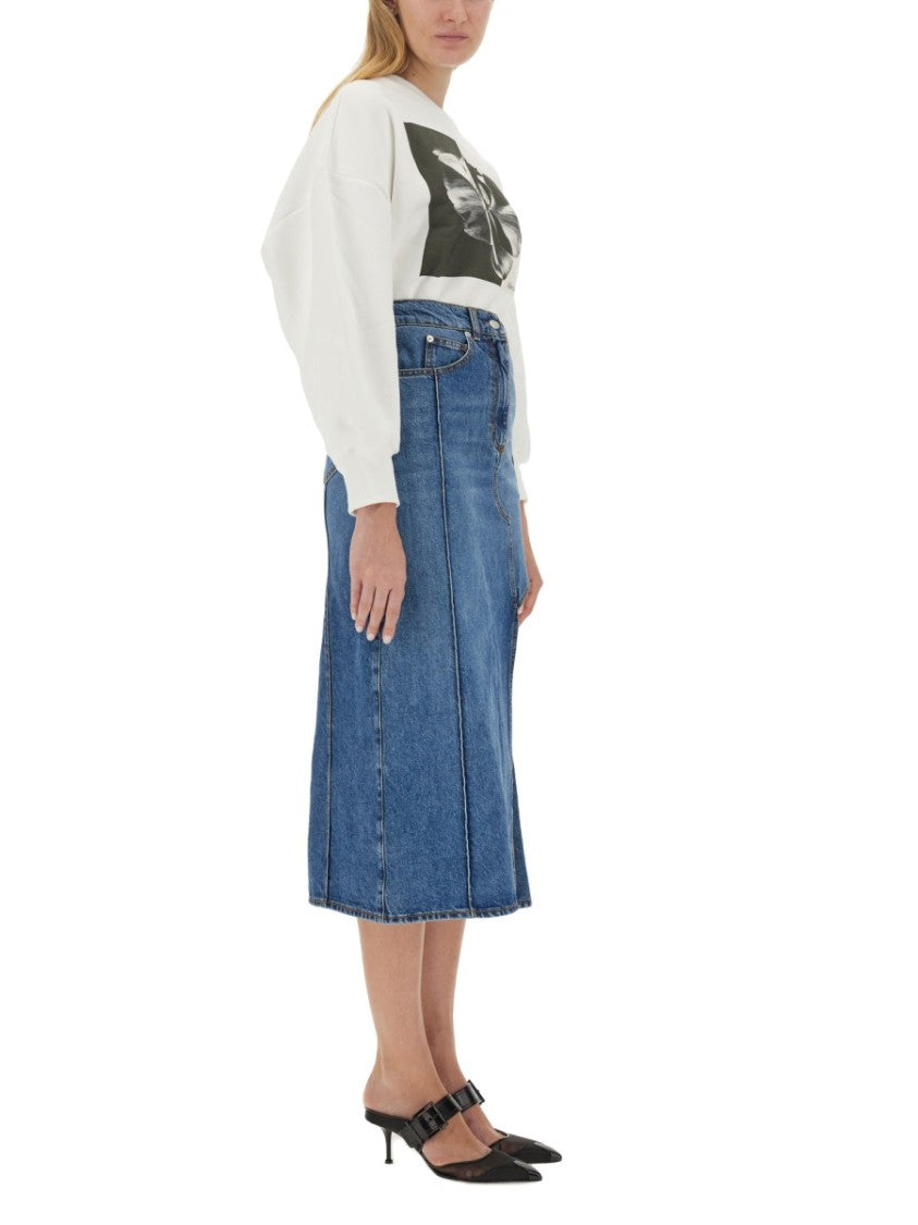 Alexander Mcqueen Pencil Skirt With Cut-Out