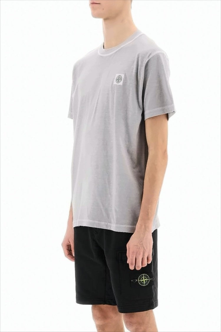Stone Island Heathered Grey Crew Neck T-Shirt