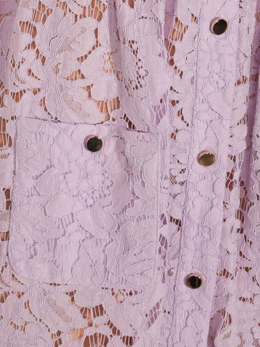 Self-Portrait Lilac Lace Midi Dress